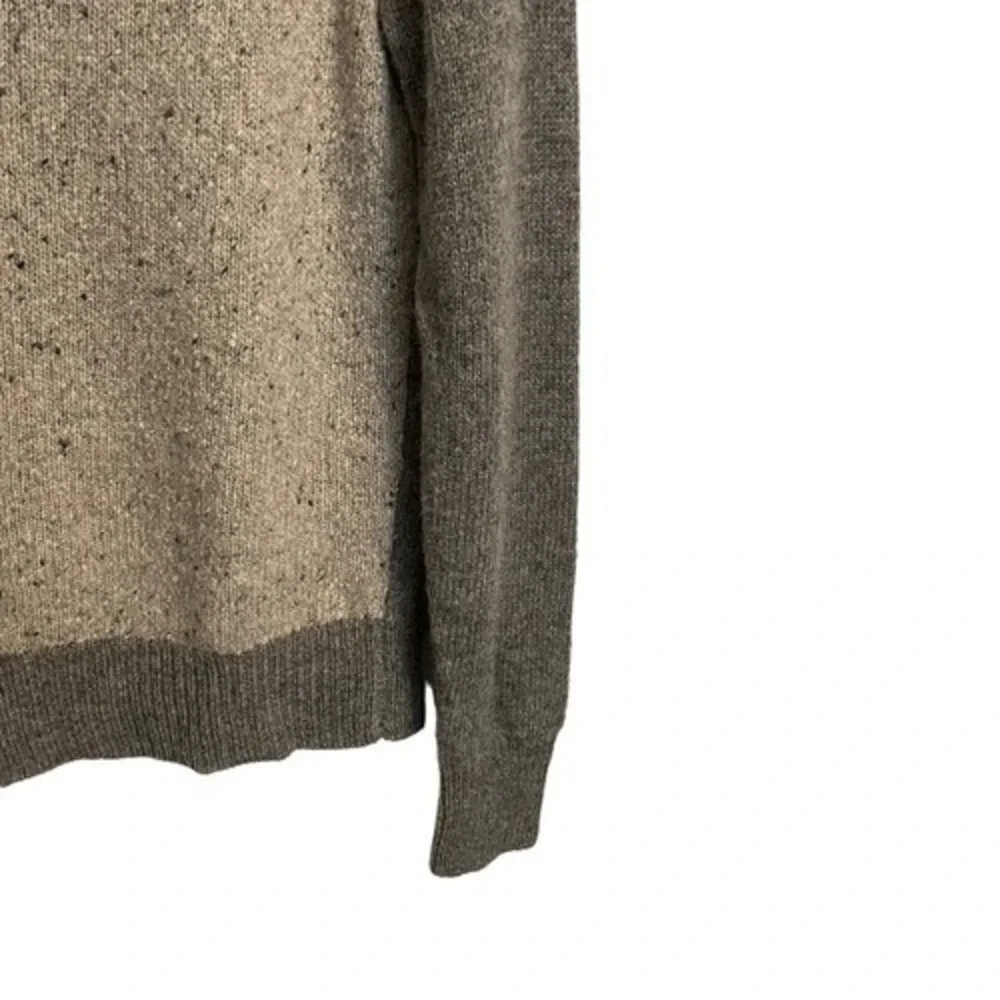 J. Crew Mens Small Grey Colorblock Donegal Speckled Raglan Crewneck Sweater
